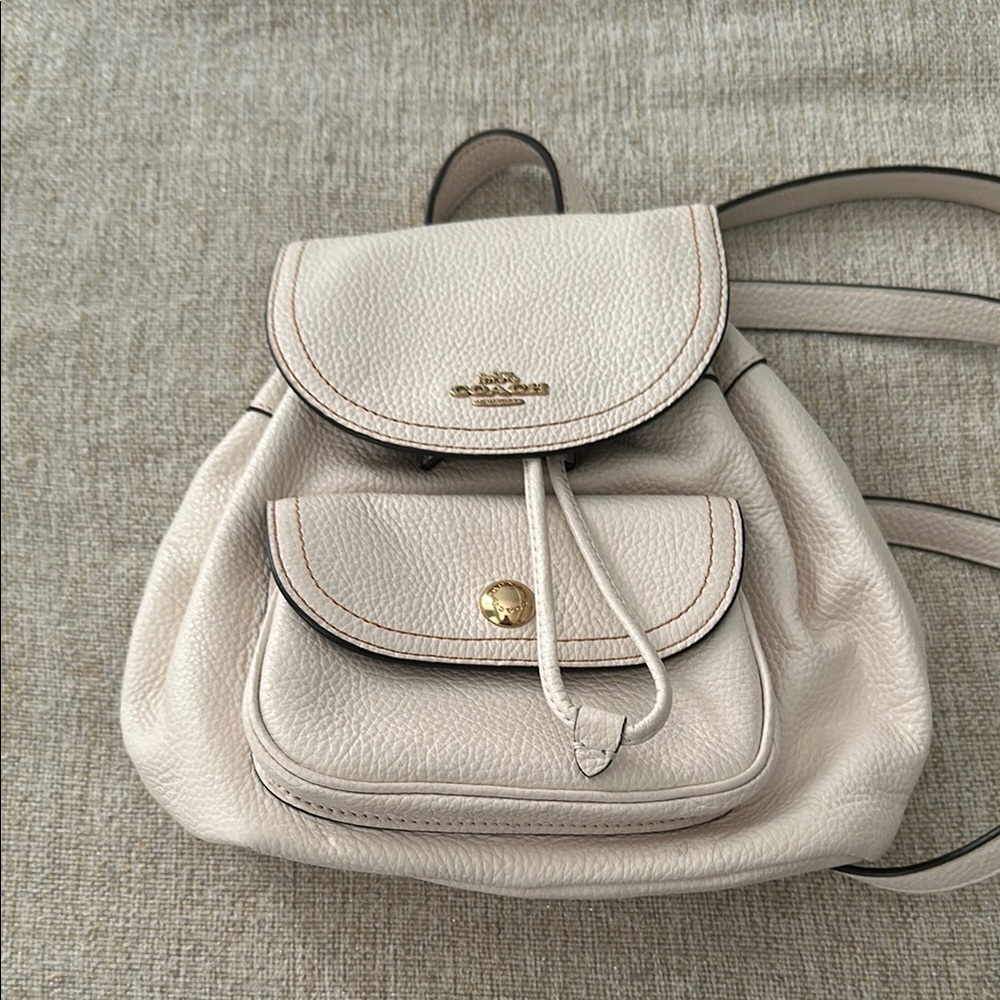 Coach Women's Cream Leather Backpack